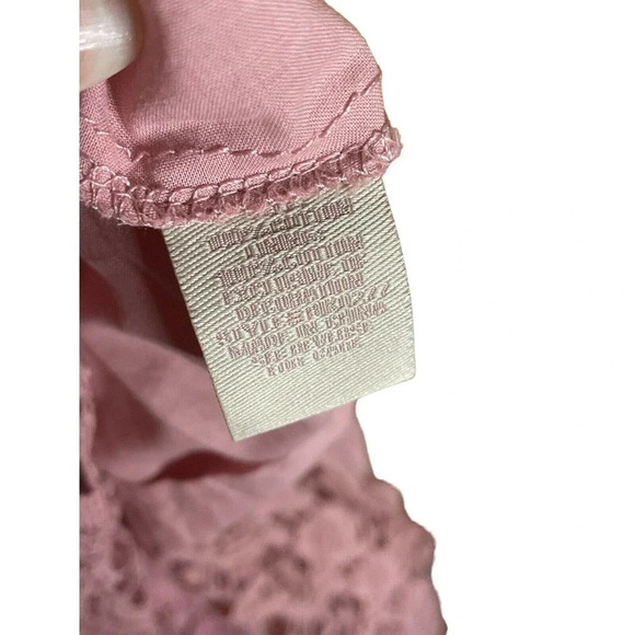 Champagne & Strawberry Elastic Waist Layered Crochet Lace A-line Sz Medium Pink - Picture 6 of 9